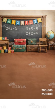 Tło fotograficzne „Retro szkolna klasa – podróż do świata nauki” | 4130